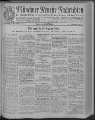 Münchner neueste Nachrichten Samstag 7. September 1918