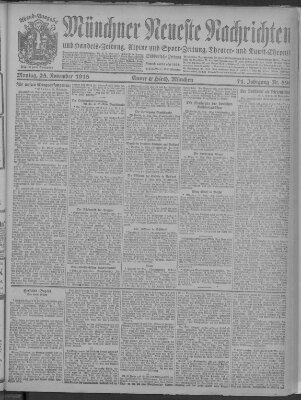 Münchner neueste Nachrichten Montag 25. November 1918