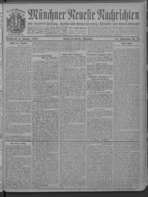 Münchner neueste Nachrichten Mittwoch 8. Januar 1919