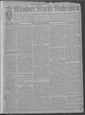 Münchner neueste Nachrichten Samstag 1. März 1919