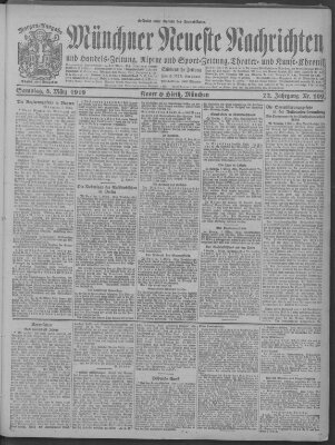 Münchner neueste Nachrichten Samstag 8. März 1919