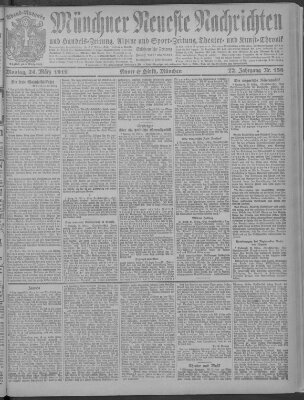 Münchner neueste Nachrichten Montag 24. März 1919