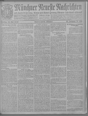 Münchner neueste Nachrichten Freitag 23. Mai 1919