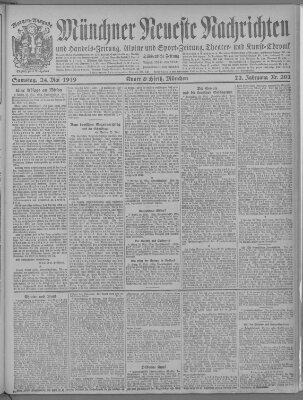 Münchner neueste Nachrichten Samstag 24. Mai 1919