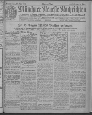 Münchner neueste Nachrichten Donnerstag 17. Juni 1915