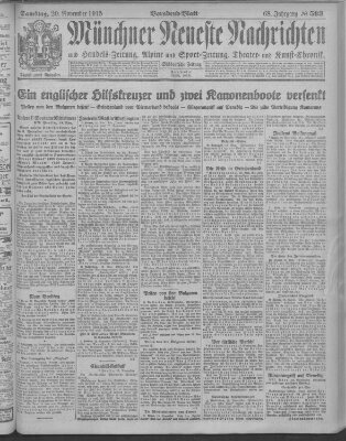 Münchner neueste Nachrichten Samstag 20. November 1915