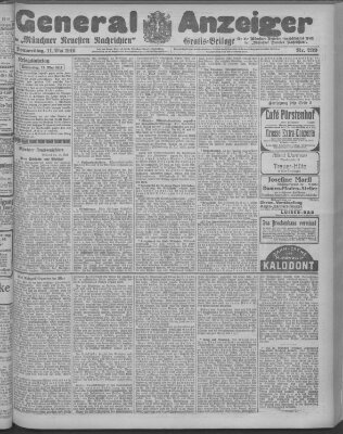 Münchner neueste Nachrichten Donnerstag 11. Mai 1916