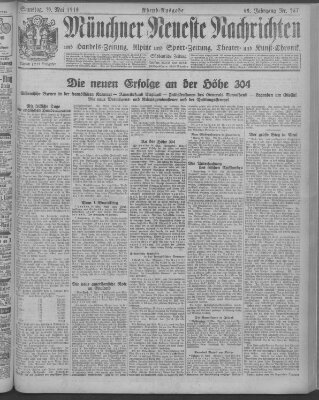 Münchner neueste Nachrichten Samstag 20. Mai 1916