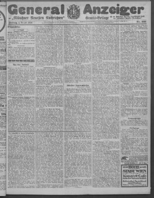 Münchner neueste Nachrichten Freitag 4. August 1916