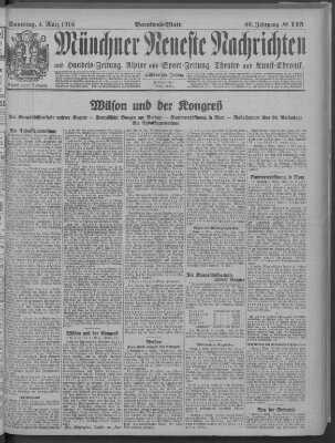 Münchner neueste Nachrichten Samstag 4. März 1916
