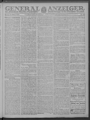 Münchner neueste Nachrichten Freitag 10. Oktober 1919