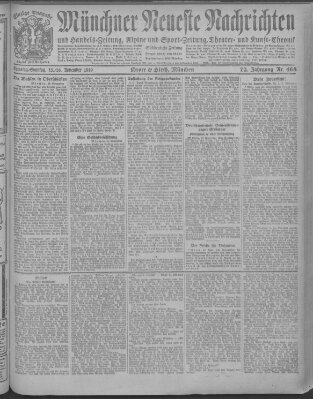 Münchner neueste Nachrichten Sonntag 16. November 1919
