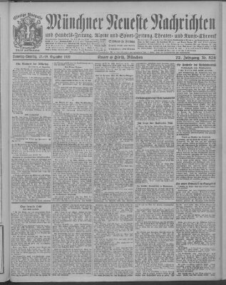 Münchner neueste Nachrichten Sonntag 28. Dezember 1919