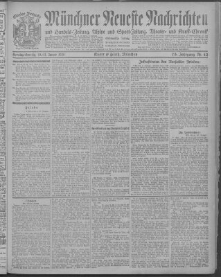 Münchner neueste Nachrichten Samstag 10. Januar 1920