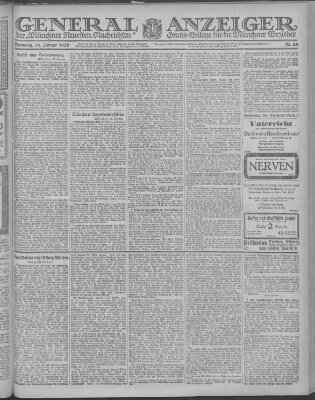 Münchner neueste Nachrichten Samstag 24. Januar 1920