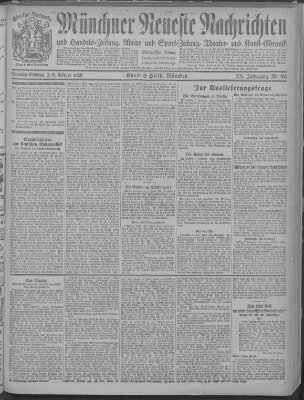 Münchner neueste Nachrichten Samstag 7. Februar 1920