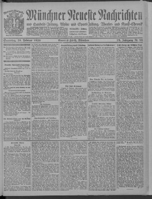 Münchner neueste Nachrichten Samstag 28. Februar 1920