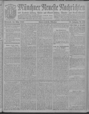 Münchner neueste Nachrichten Mittwoch 24. März 1920