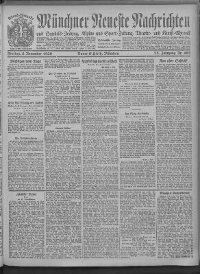 Münchner neueste Nachrichten Freitag 5. November 1920