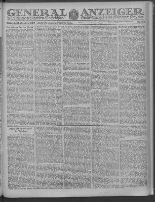 Münchner neueste Nachrichten Mittwoch 24. November 1920