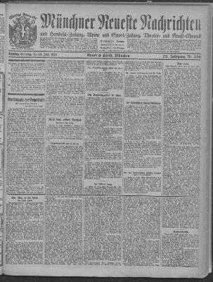 Münchner neueste Nachrichten Sonntag 13. Juni 1920