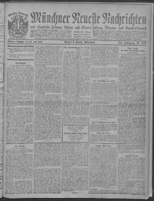 Münchner neueste Nachrichten Samstag 19. Juni 1920