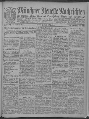 Münchner neueste Nachrichten Dienstag 22. Juni 1920
