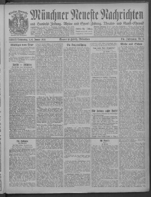 Münchner neueste Nachrichten Mittwoch 5. Januar 1921