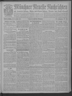 Münchner neueste Nachrichten Sonntag 16. Januar 1921