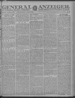 Münchner neueste Nachrichten Dienstag 15. Februar 1921