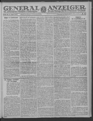 Münchner neueste Nachrichten Mittwoch 27. April 1921