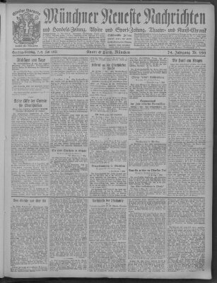 Münchner neueste Nachrichten Samstag 7. Mai 1921
