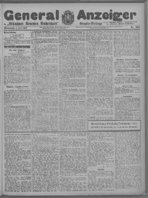 Münchner neueste Nachrichten Mittwoch 4. Juli 1917
