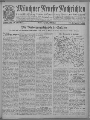Münchner neueste Nachrichten Donnerstag 26. Juli 1917