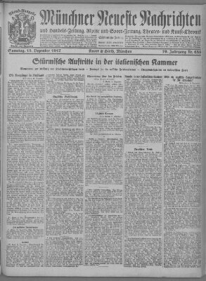 Münchner neueste Nachrichten Samstag 15. Dezember 1917