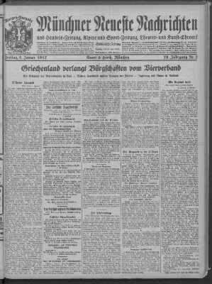 Münchner neueste Nachrichten Freitag 5. Januar 1917