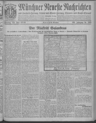 Münchner neueste Nachrichten Dienstag 13. Juni 1916