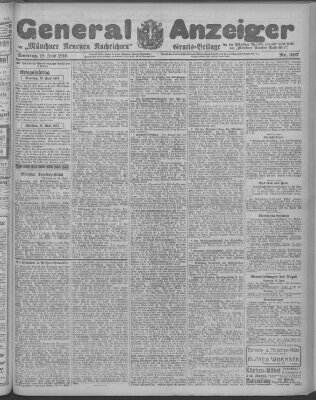 Münchner neueste Nachrichten Sonntag 18. Juni 1916