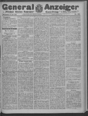 Münchner neueste Nachrichten Mittwoch 12. Juli 1916