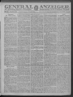 Münchner neueste Nachrichten Mittwoch 1. Dezember 1920