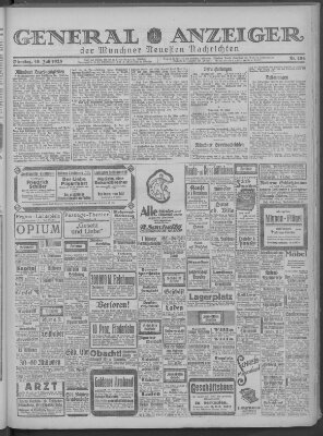 Münchner neueste Nachrichten Dienstag 10. Juli 1923