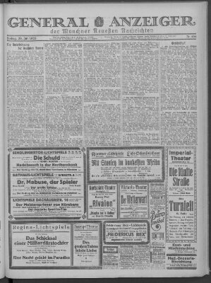 Münchner neueste Nachrichten Freitag 20. Juli 1923