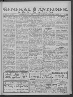 Münchner neueste Nachrichten Samstag 21. Juli 1923