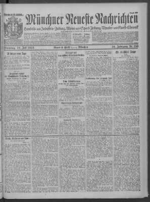 Münchner neueste Nachrichten Dienstag 24. Juli 1923