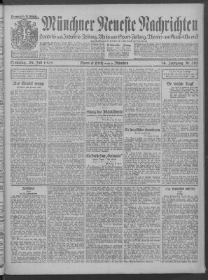 Münchner neueste Nachrichten Sonntag 29. Juli 1923