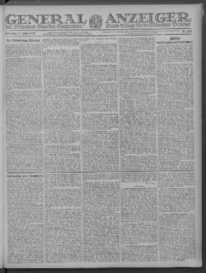 Münchner neueste Nachrichten Dienstag 7. Juni 1921