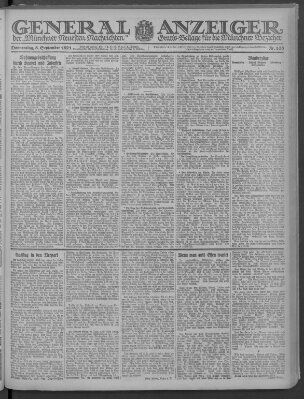 Münchner neueste Nachrichten Donnerstag 8. September 1921