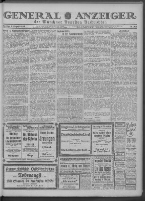 Münchner neueste Nachrichten Freitag 3. August 1923