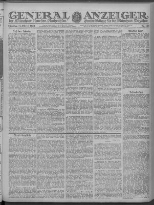 Münchner neueste Nachrichten Dienstag 11. Oktober 1921