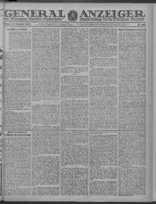 Münchner neueste Nachrichten Freitag 25. November 1921